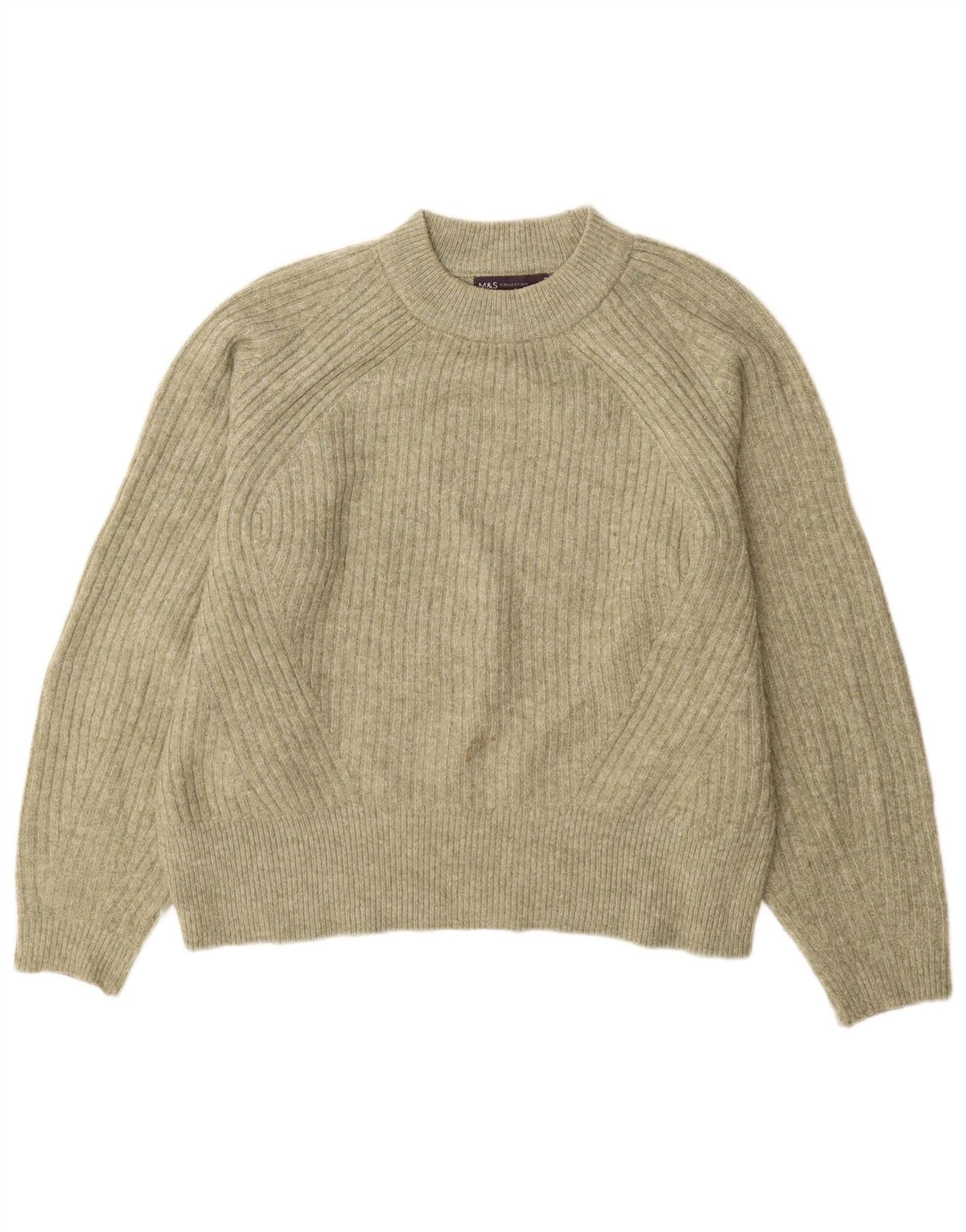 Marks & Spencer Dame sweater med rund hals DK 14 Medium Grøn Akryl