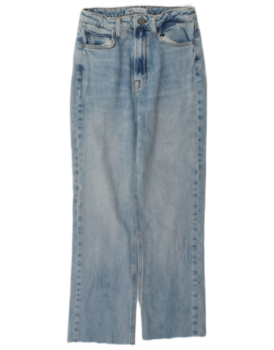 Zara Dame Straight Jeans EU 34 2XS W24 L25 Blå