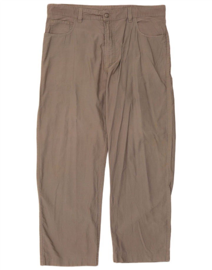 ERMENEGILDO ZEGNA Lige fritidsbukser til mænd W42 L30 Grå bomuld