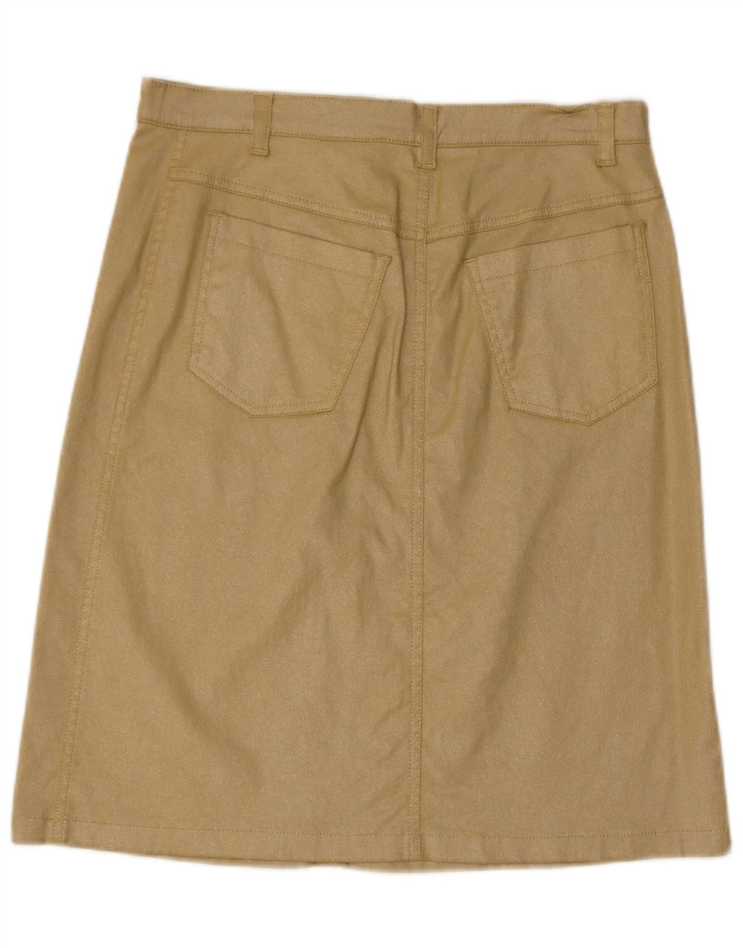 Byblos Dame Denim Nederdel UK 12 Medium W30 Guld Bomuld