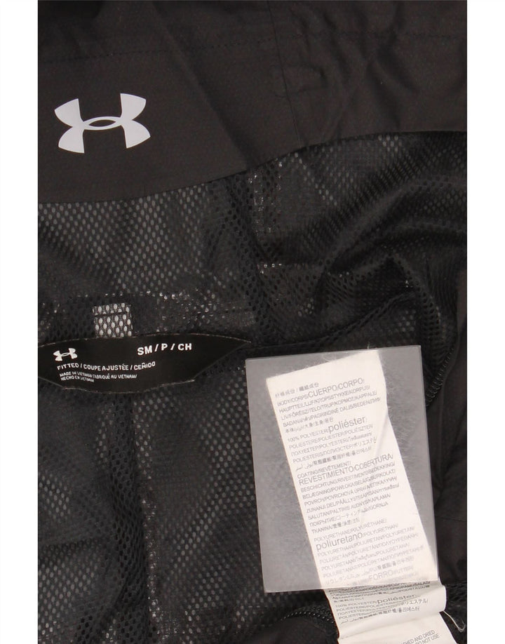 Under Armour Regnjakke med hætte til mænd UK 36 Lille sort polyester
