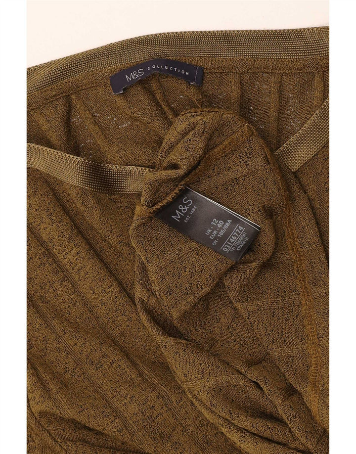 Marks & Spencer Dametop Langærmet UK 12 Medium Khaki Polyester