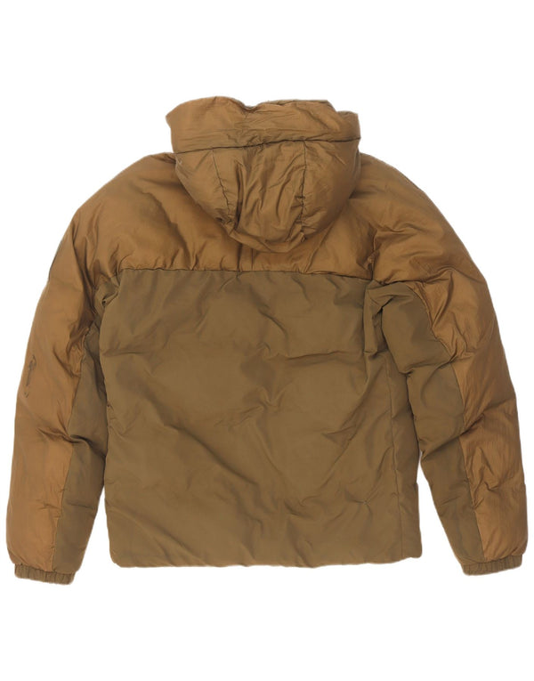 Timberland Herre hættepolstret jakke UK 36 Small Khaki Colourblock Nylon