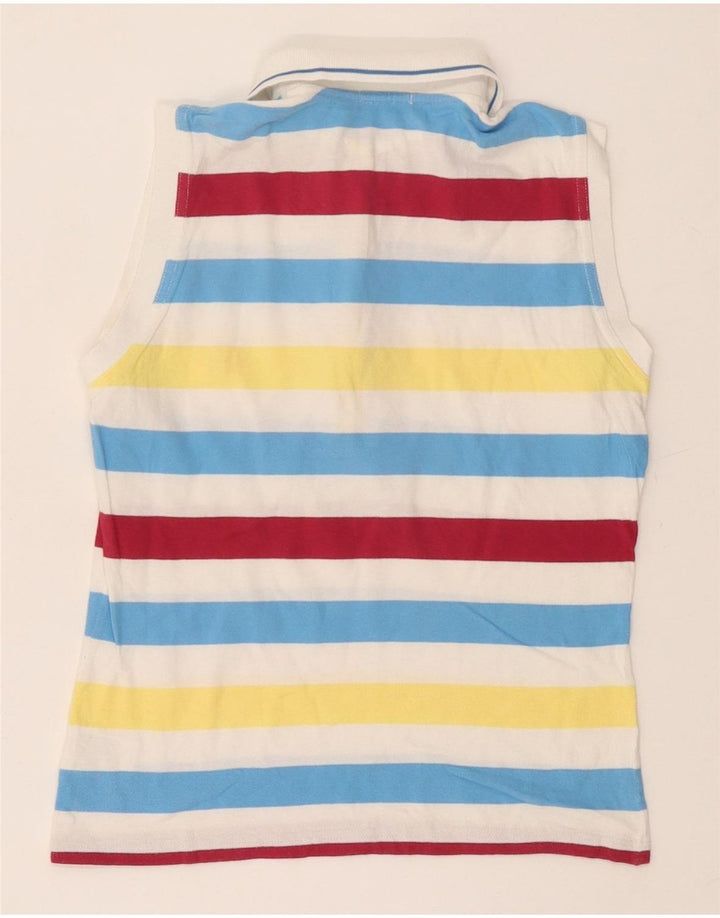 Fred Perry Dame Ærmeløs Polo Shirt UK 12 Medium Flerfarvet Stribet