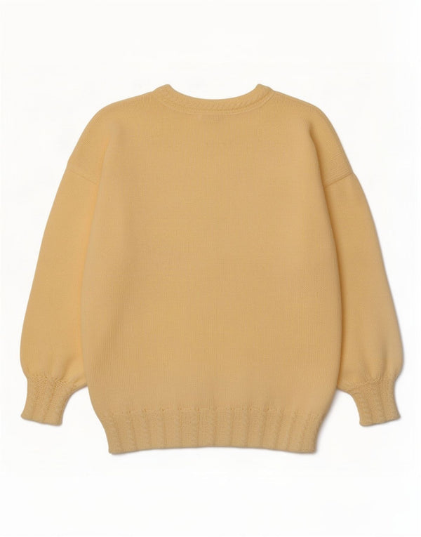 Vintage Dame V-hals sweater UK 16 Stor Gul