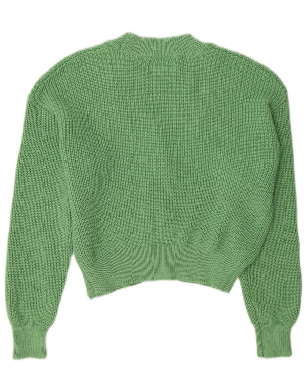 Zara Girls Crop Cardigan Sweater 13-14 År Grøn Polyester