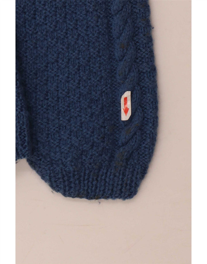 Vintage Herre Boat Neck Jumper Sweater Medium Blue