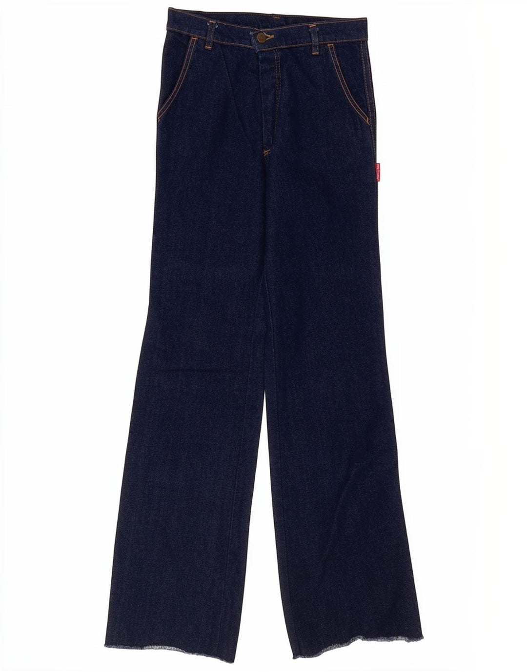 Vintage Dame Bootcut Jeans W30 L33 Marineblå Bomuld