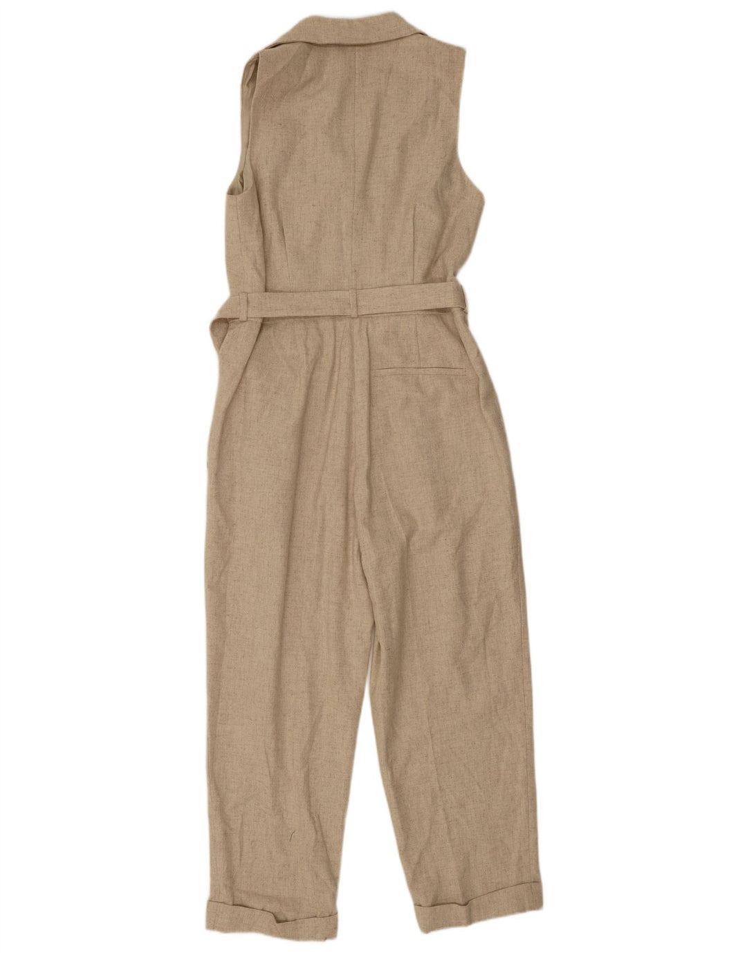 Reiss Dame Ærmeløs Jumpsuit UK 12 Medium Beige Uld