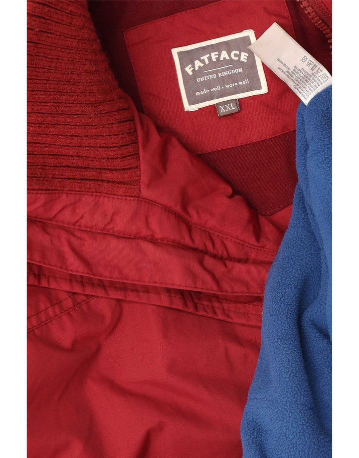 Fat Face Herre Hooded Windbreaker Jacket UK 44 2XL Rød Nylon