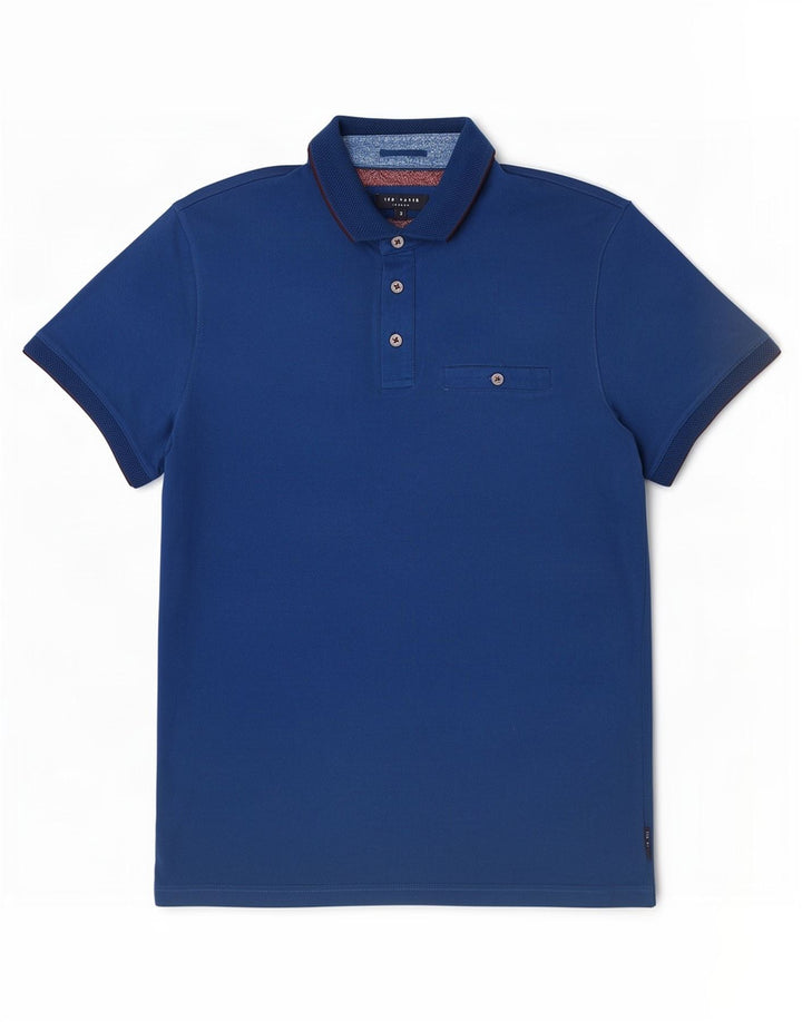 Ted Baker herre poloshirt str. 3 Medium Blue Cotton