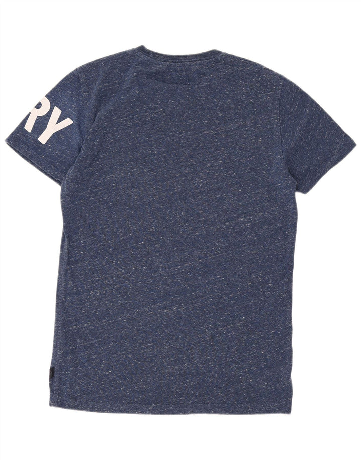 Superdry Grafisk T-shirt top til mænd, lille marineblå flækket polyester