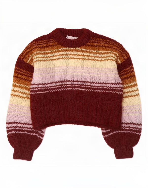 Zara Womens Crop Turtle Neck Jumper Sweater UK 10 Small Multicolored