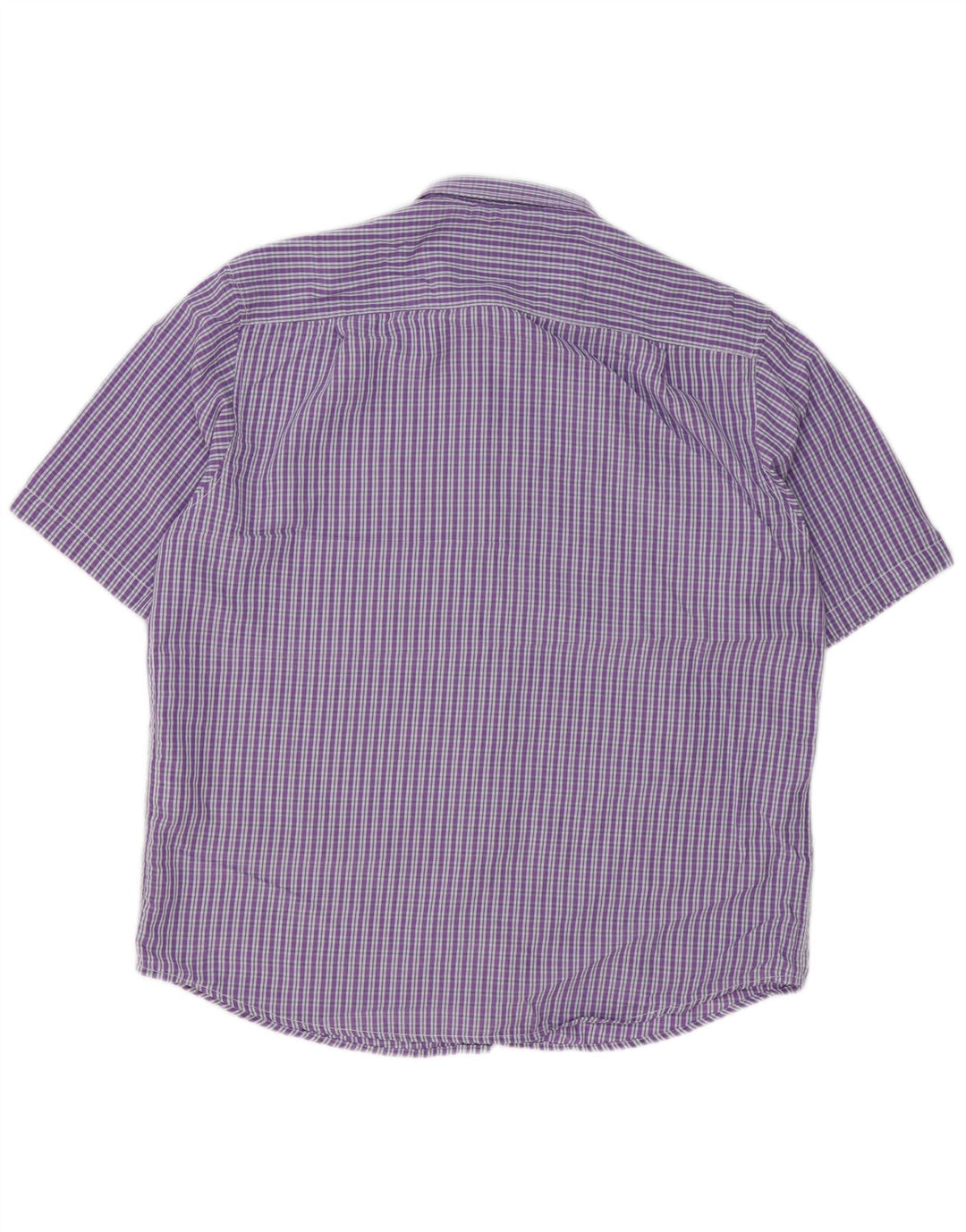 JAMES PRINGLE Kortærmet Herreskjorte Stor lilla Gingham Polyester