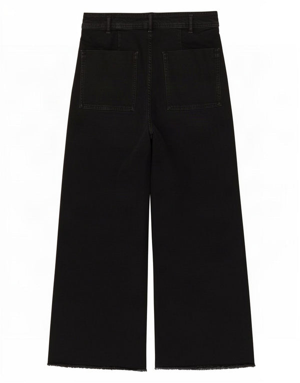 Zara Womens The Marine Jeans med høj talje og brede ben EU 38 Small W28 L27 Sort