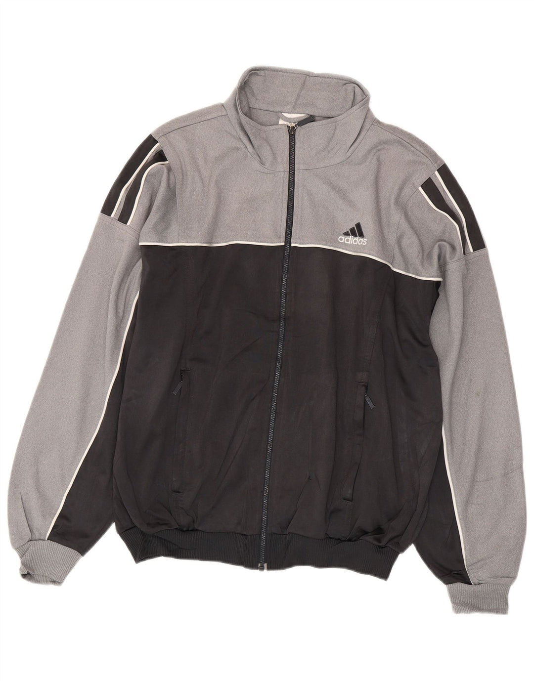 Adidas Herre grafisk træningsdragt topjakke UK 38/40 Medium Grey Colourblock