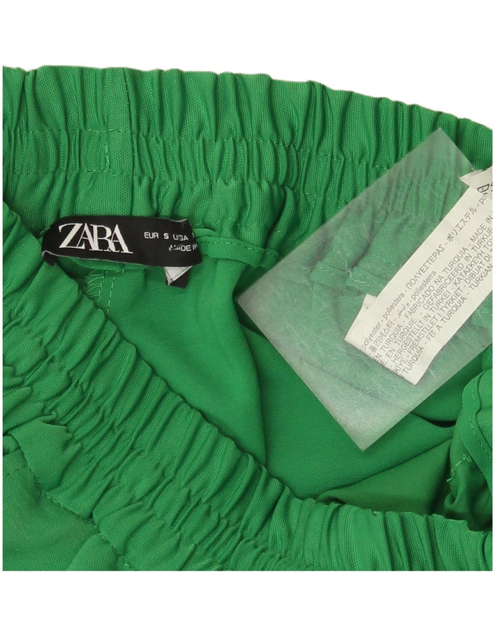 Zara Lige Casual Bukser Små W26 L28 Grøn polyester