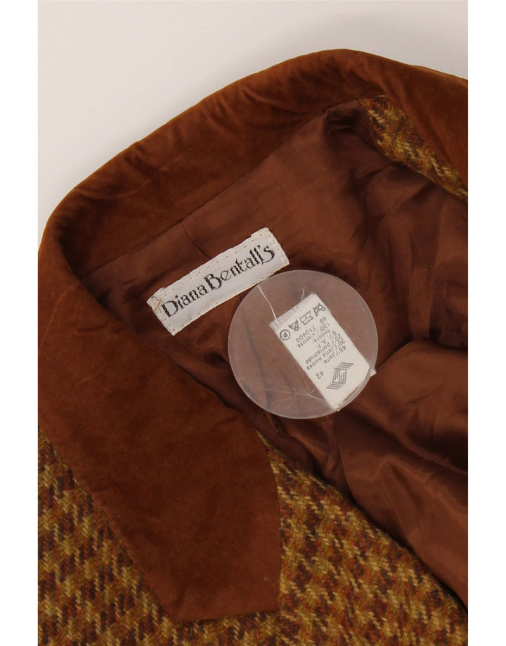 Diana Bentall's Dame Blazer Jacket IT 42 Medium Brown Houndstooth