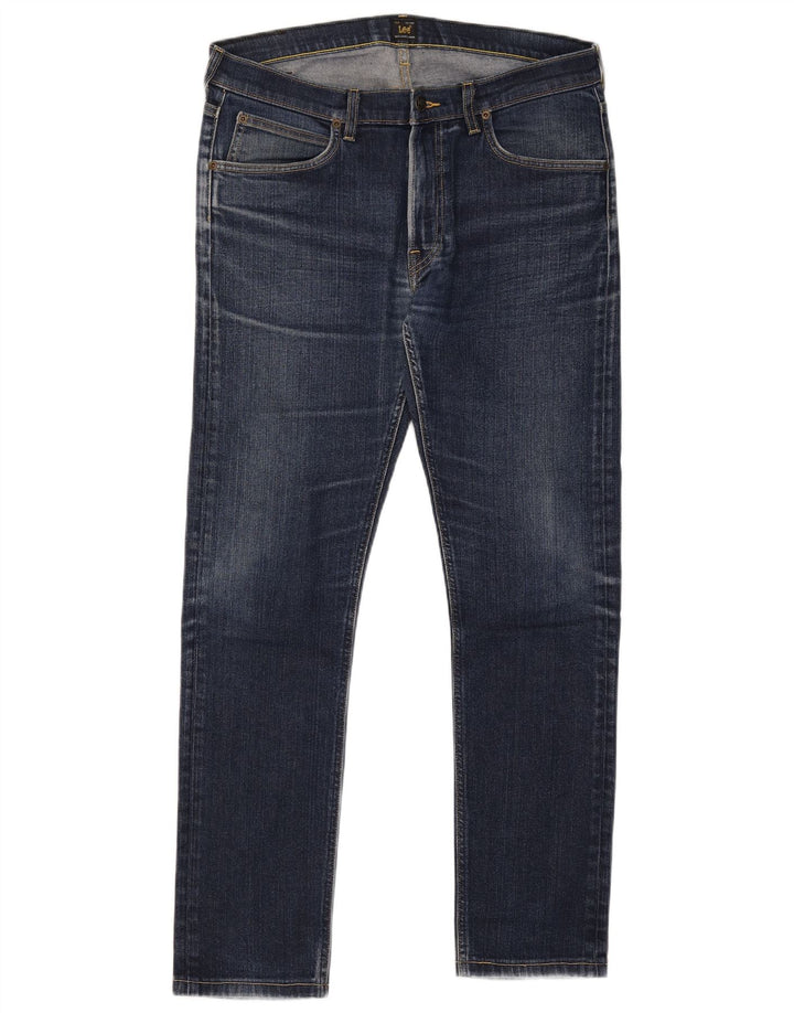 Lee Herre Luke Slim Jeans W34 L30 Marineblå Bomuld