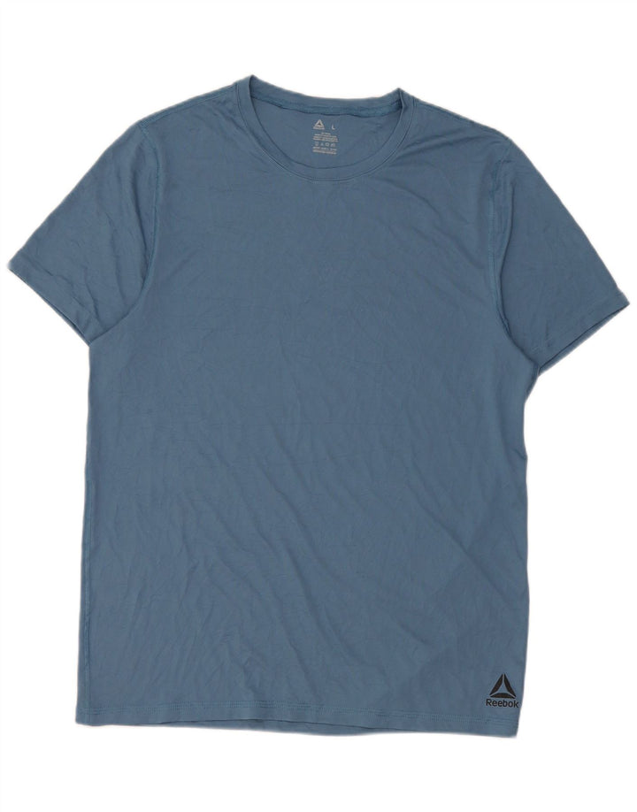 Reebok Herre T-Shirt Top Stor Blå Polyester
