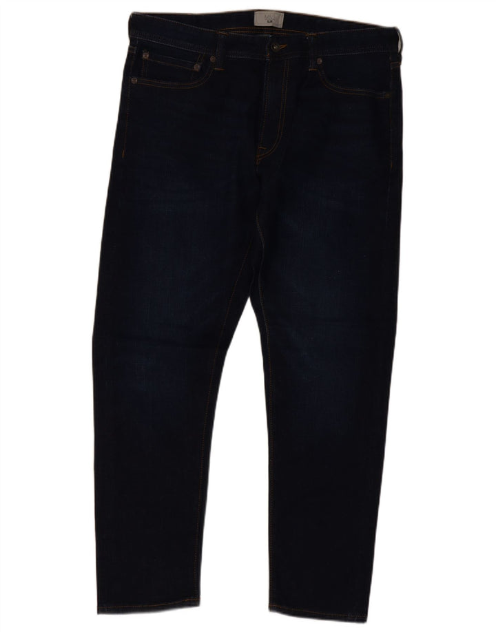 Marks & Spencer Herre Slim Jeans W34 L29 Marineblå Bomuld