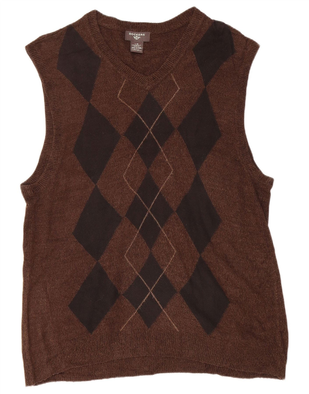 DOCKERS Vest Tank Top Stor Brun Argyle/Diamant Akryl