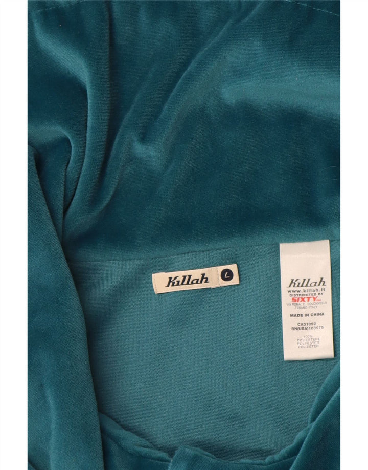 Killah Dame Velour Træningsdragt Top Jakke UK 14 Stor Blå Polyester
