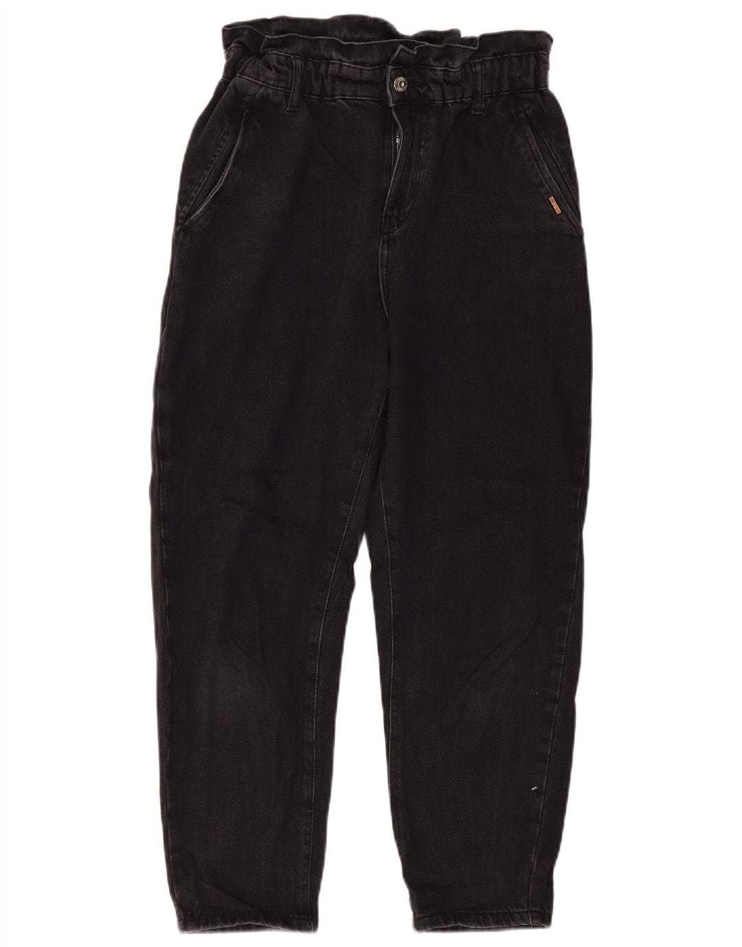 ZARA højtaljede koniske jeans til kvinder EU 36 XS W26 L24 sort bomuld