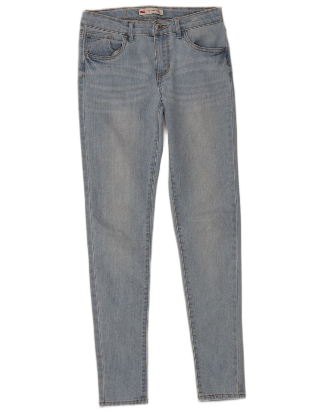 LEVI'S Girls 710 Super Skinny Jeans 11-12 år W28 L27 Blå Bomuld