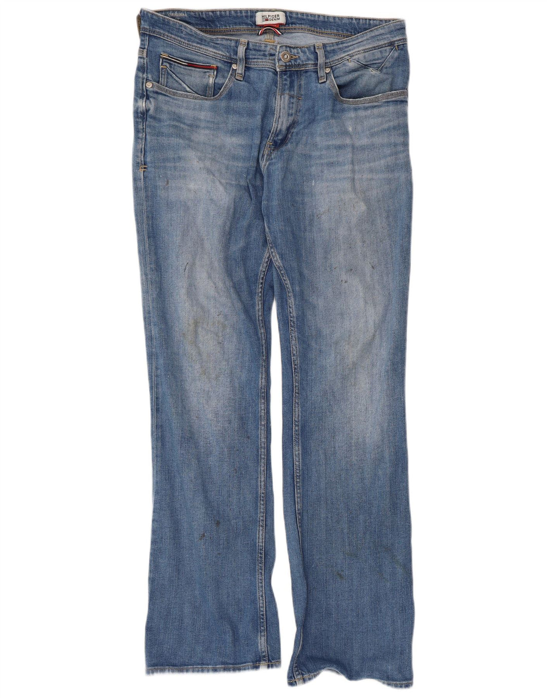 TOMMY HILFIGER Dame Bootcut Jeans W34 L32 Blå Bomuld