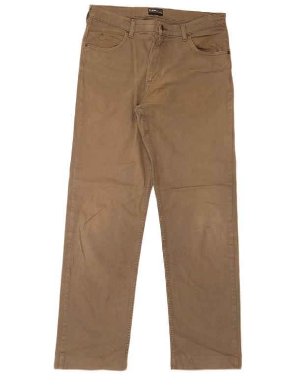 Lee Mens Brooklyn Straight Jeans W34 L33 Beige Bomuld
