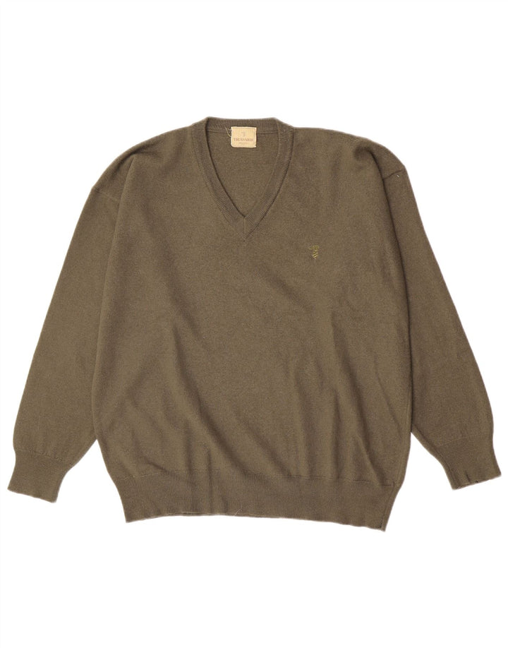 Trussardi Herre V-hals sweater Stor grøn