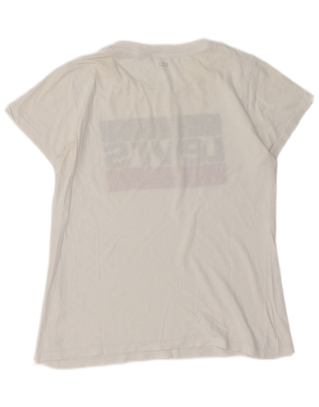 LEVI'S Dame Grafisk T-Shirt Top UK 10 Small White