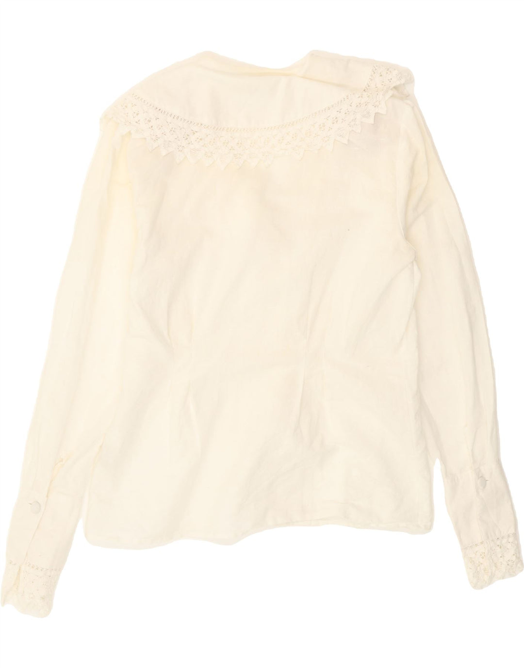 BENETTON Womens Shirt Blouse IT 46 Large White Ramie Vintage Benetton and Second-Hand Benetton from Messina Hembry 