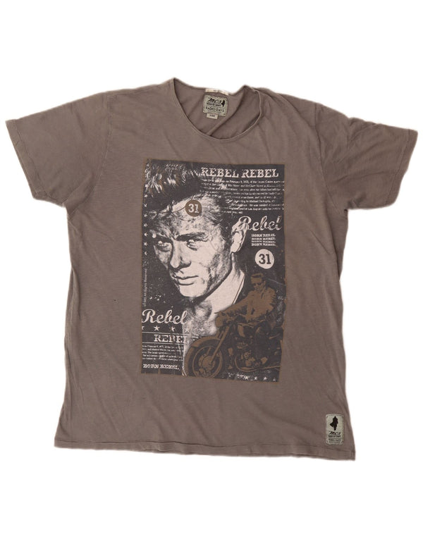 Marlboro Classics Mens Graphic T-Shirt Top XL Grey Retro