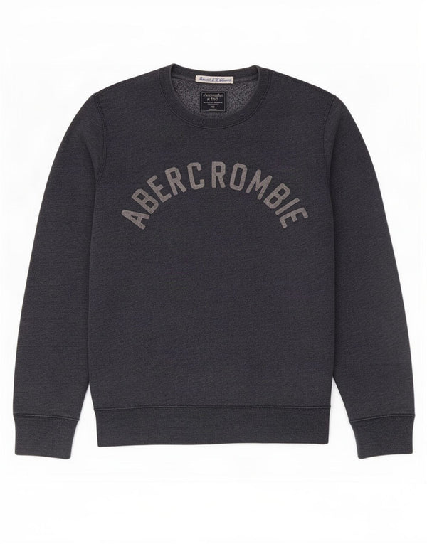 Abercrombie & Fitch grafisk sweatshirt til mænd XS marineblå bomuld
