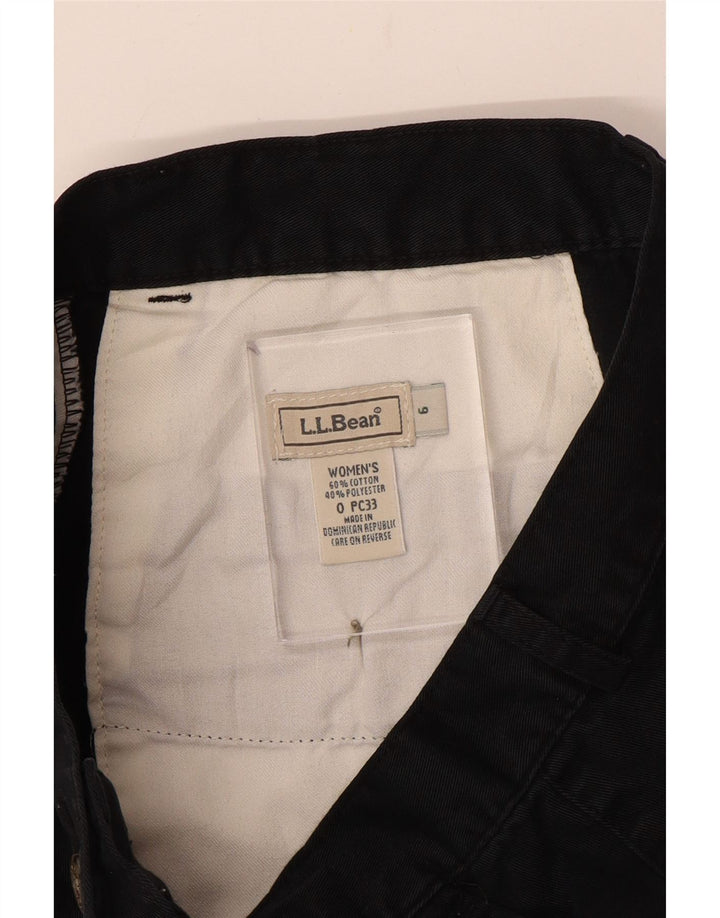 L.L.BEAN Chino Shorts til kvinder US 6 Medium W28 Sort Bomuld