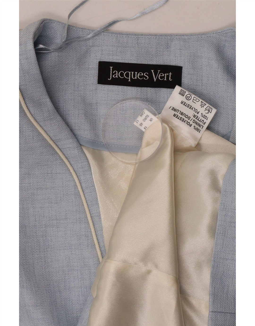Jacques Vert Dame 1 knap kortærmet blazerjakke UK 14 Large Blue
