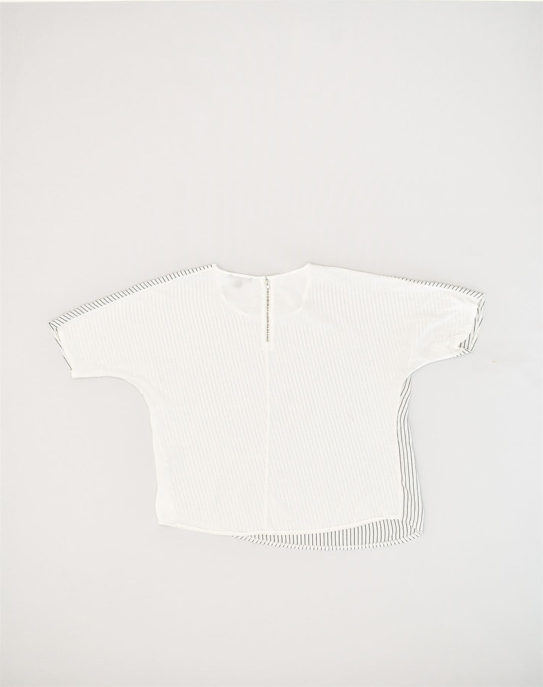 J. CREW Womens Loose Fit Blouse Top UK 14 Medium White Striped Polyester | Vintage J. Crew | Thrift | Second-Hand J. Crew | Used Clothing | Messina Hembry 