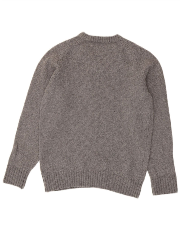 Zara Herre V-hals sweater mellemgrå uld