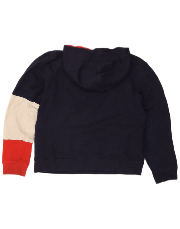 Fila Grafisk hættetrøje til kvinder UK 16 Large Navy Blue Colourblock