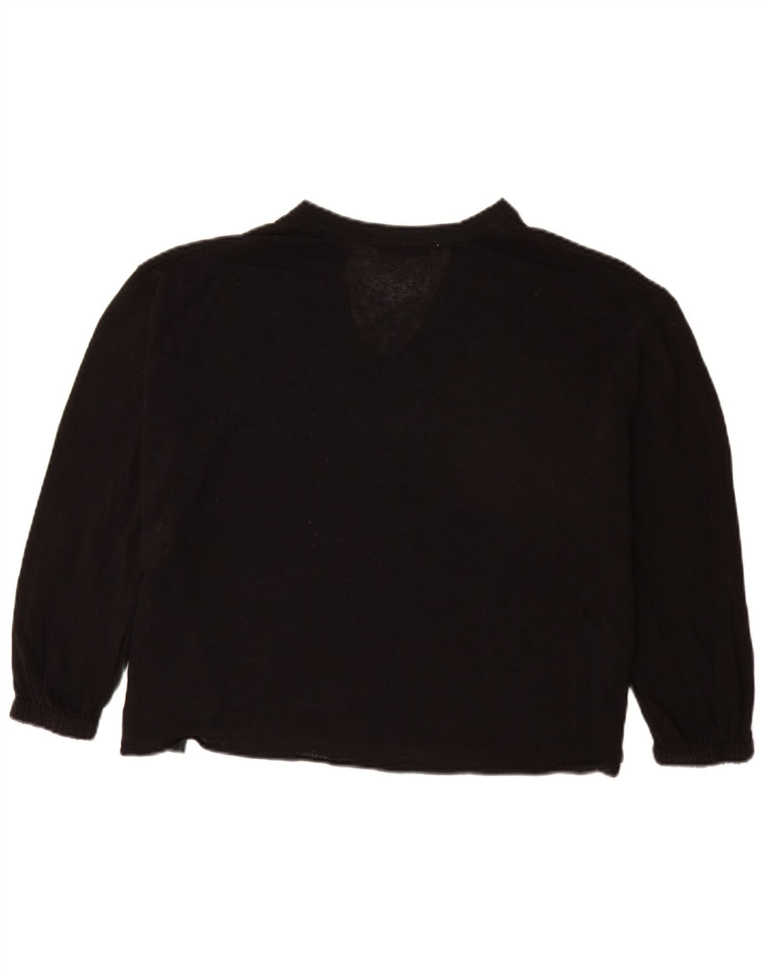 Zara Dame Oversized 3/4-ærmet V-hals sweater UK 14 Medium Sort