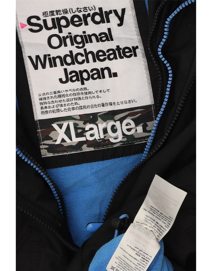 SUPERDRY vindjakke til kvinder med hætte vindjakke UK 18 XL Sort