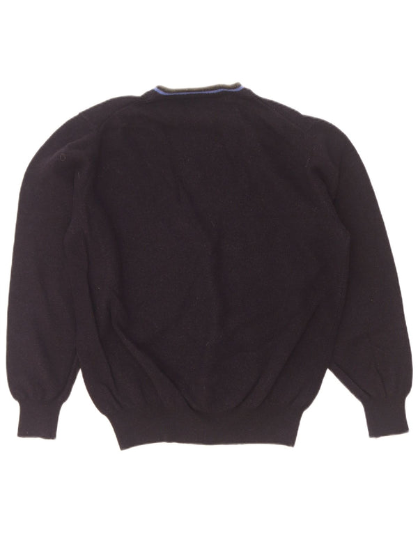 Fred Perry Dame Turtle Neck Jumper Sweater UK 16 Large Navy Blue Wool