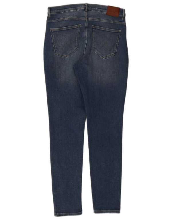 Wrangler Dame Højtalje Skinny Jeans W31 L29 Blå Bomuld