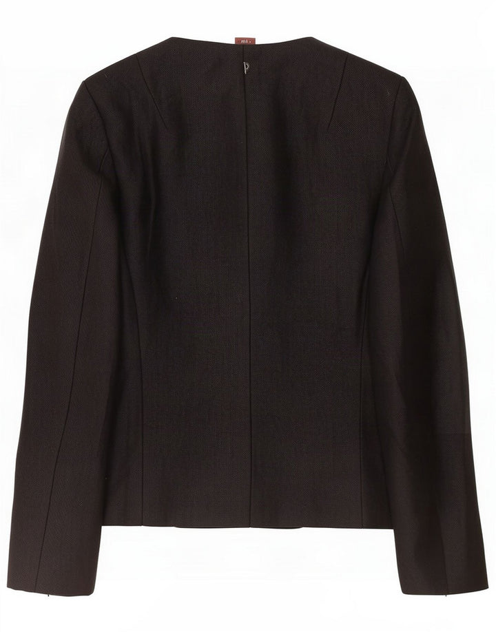 Dondup Womens Open Blazer Jacket IT 42 Medium Black Virgin Wool
