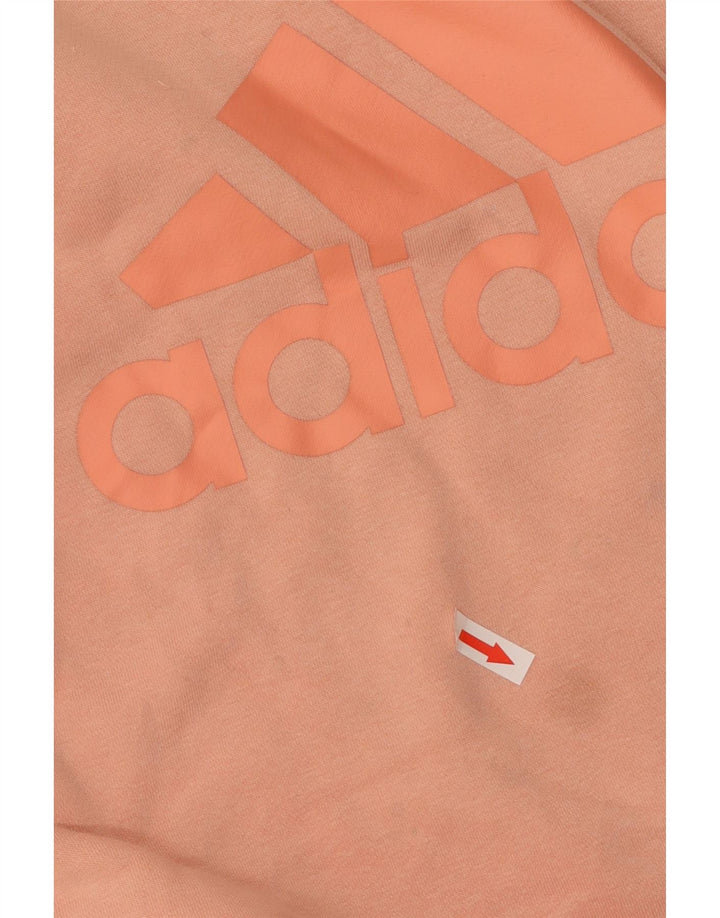 ADIDAS Graphic Sweatshirt Jumper UK 12/14 Medium Pink Bomuld