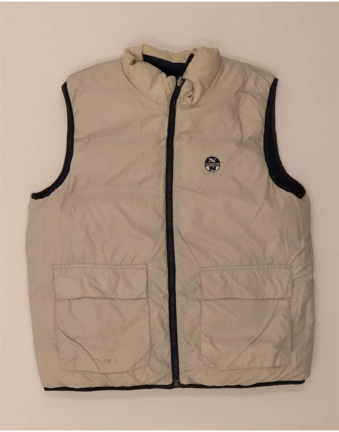 North Sails Herre Vendbar Polstret Gilet UK 38 Medium Navy Blue Polyamid