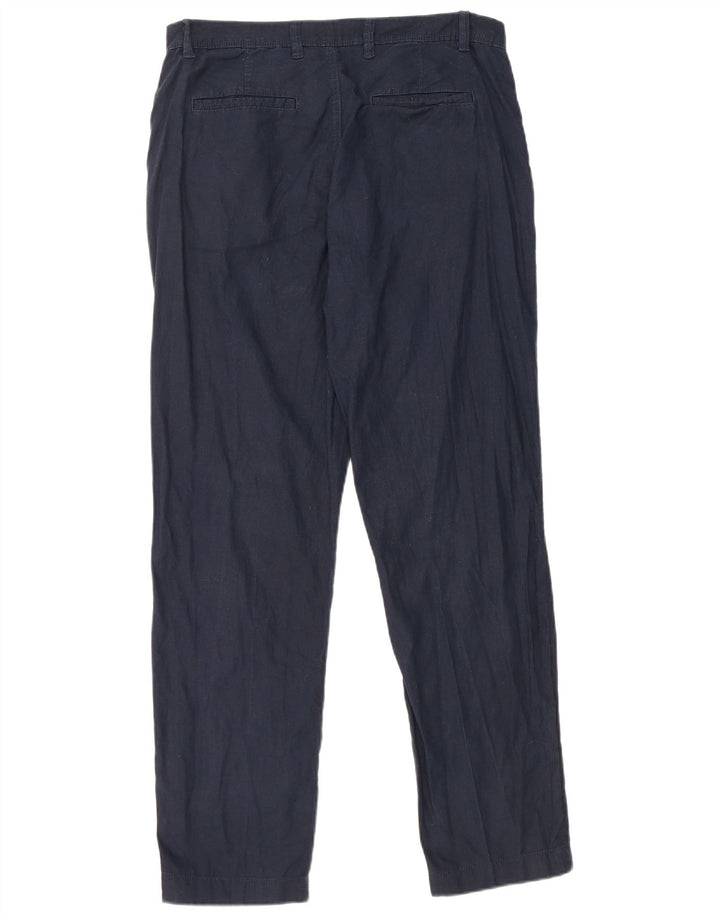 DAKS Herre Slim Chino Bukser Medium W32 L30 Navy Blue Linen