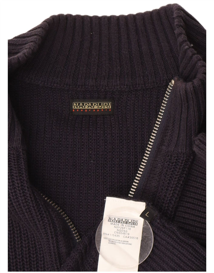 NAPAPIJRI Herre Geographic Cardigan Sweater Stor Marineblå Bomuld